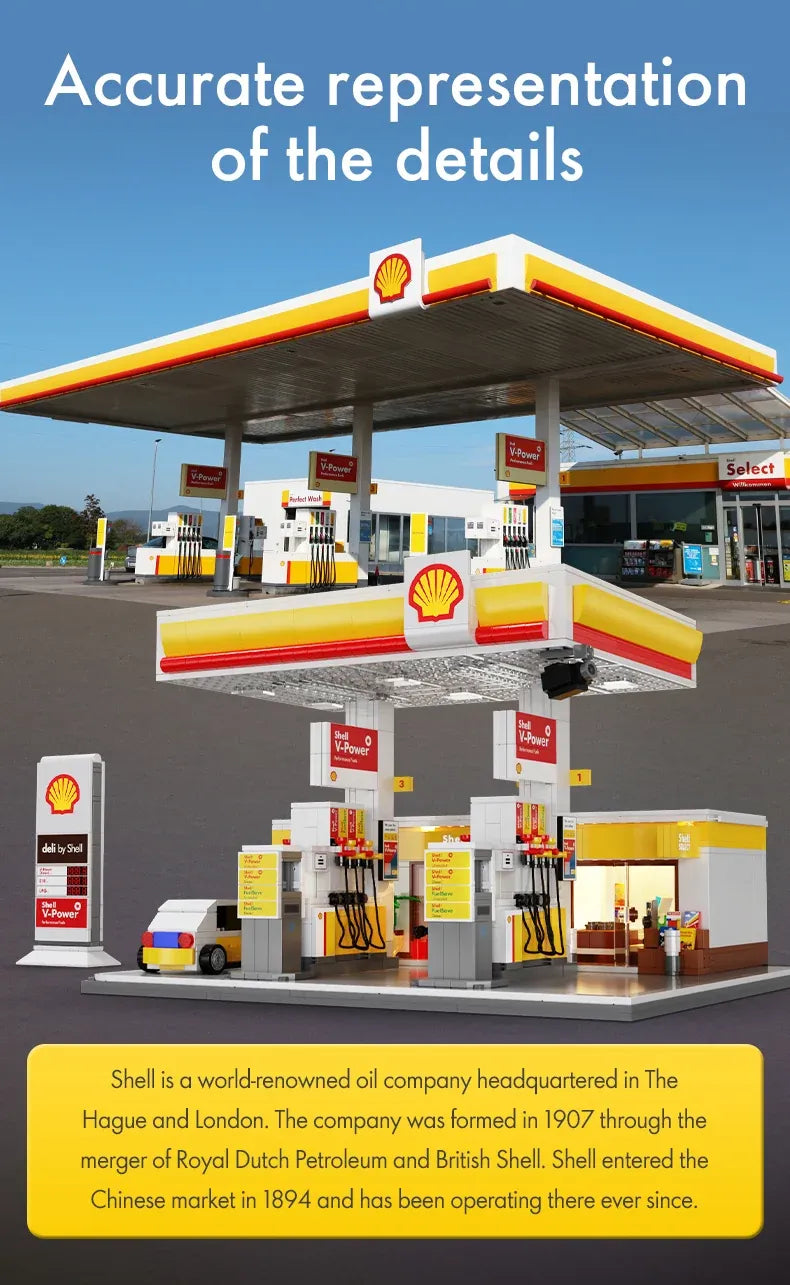 CaDA Shell Retail Station Building Set - 1309 Pieces - C66026W, image 10