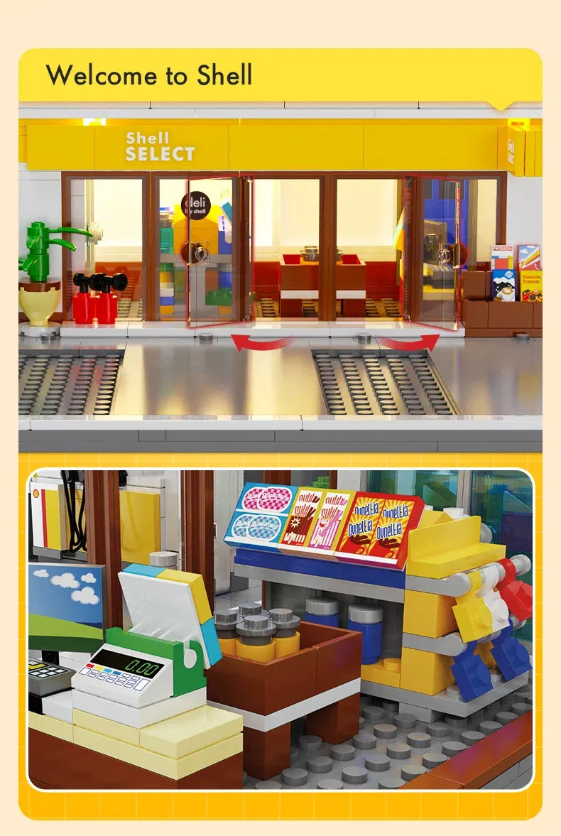 CaDA Shell Retail Station Building Set - 1309 Pieces - C66026W, image 8
