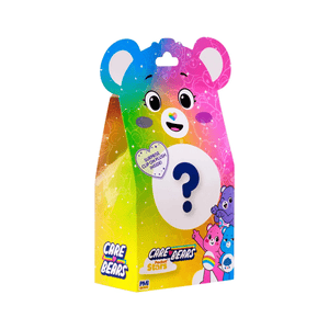 Care Bears Clip On Plush Keychain Blind Box packaging with colorful design and surprise reveal.
