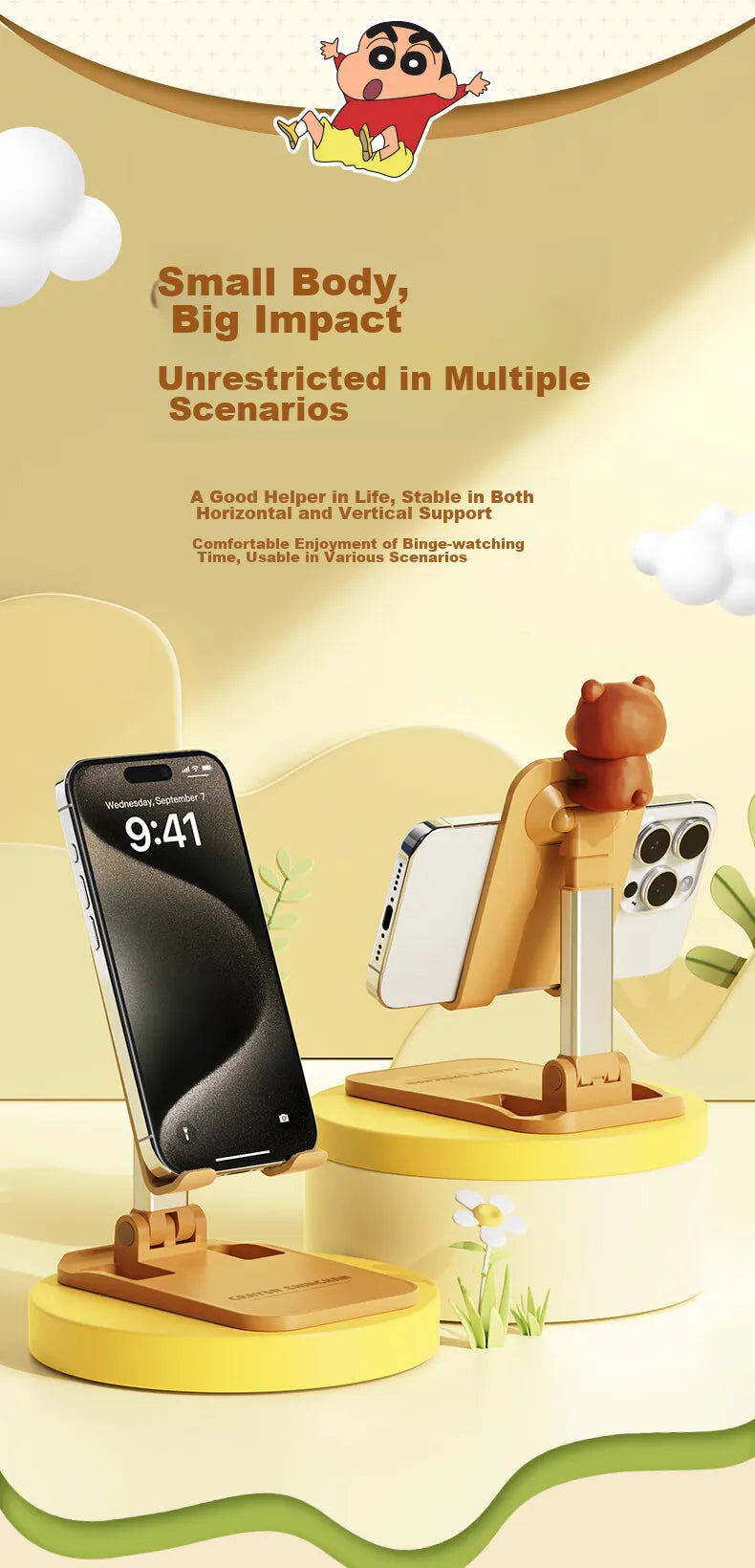Crayon Shin-chan Foldable Desktop Phone Stand with Ornament, image 16