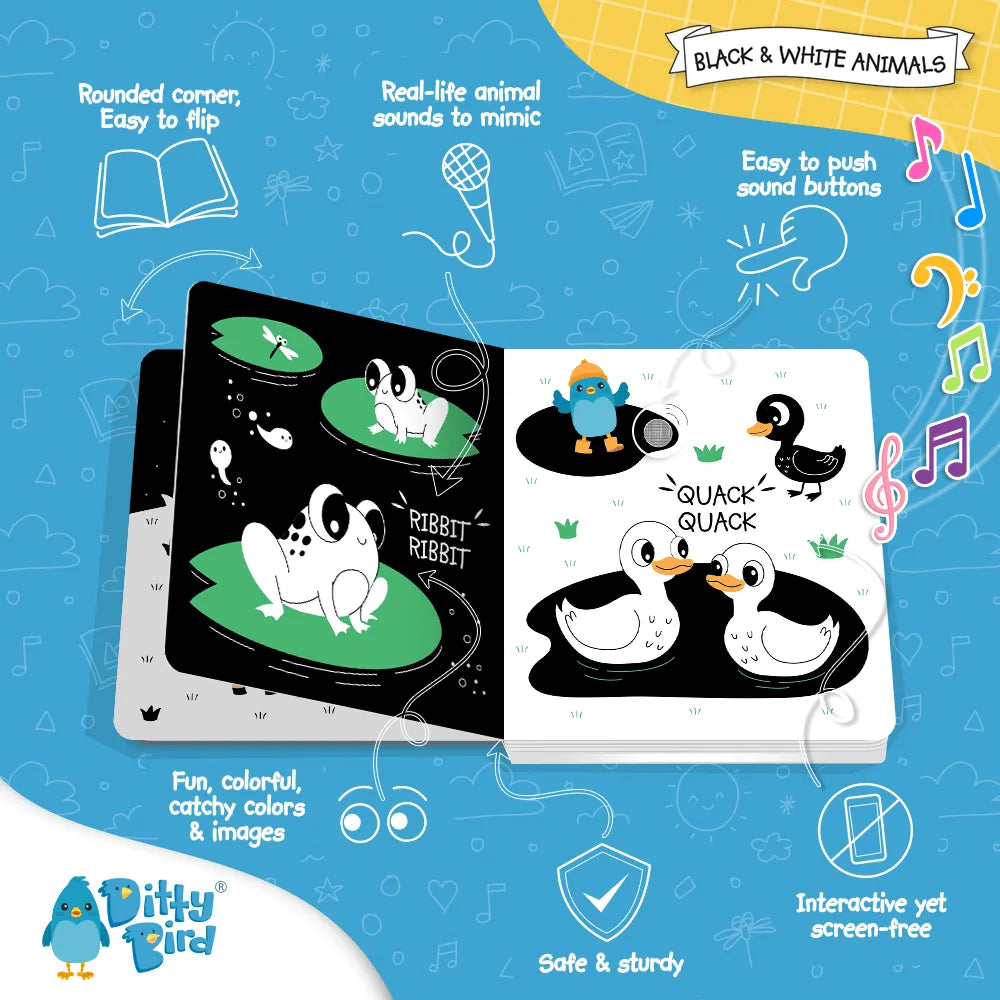 Ditty Bird Black & White Interactive Sound Book, image 9