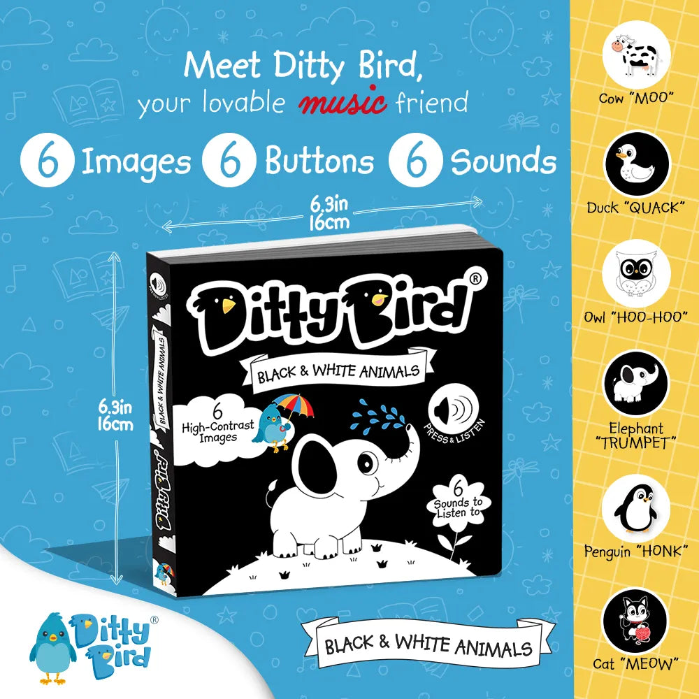 Ditty Bird Black & White Interactive Sound Book, image 8