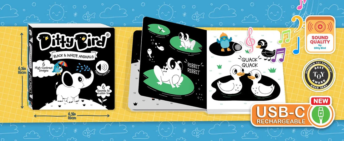 Ditty Bird Black & White Interactive Sound Book, image 5