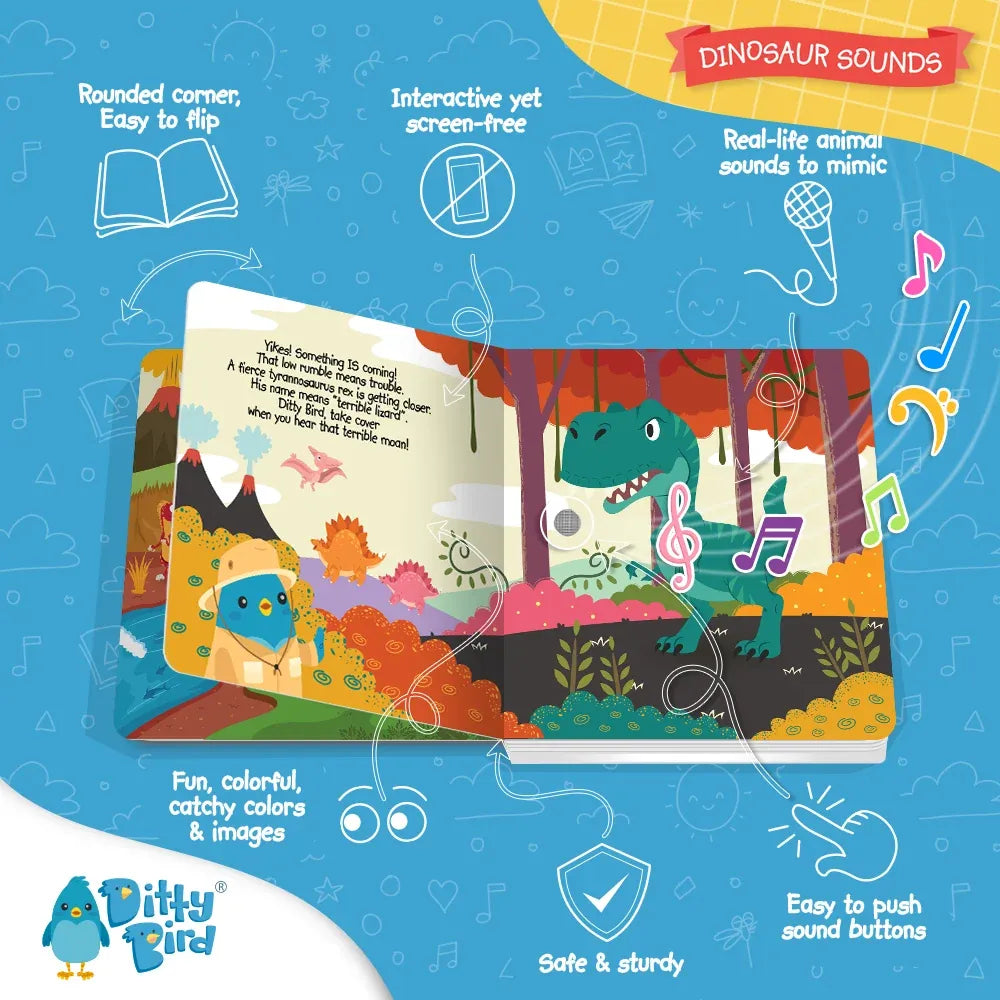Ditty Bird Dinosaur Sounds Interactive Sound Book, image 5