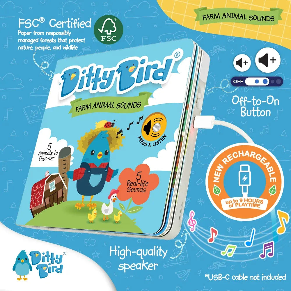 Ditty Bird Farm Animals Interactive Sound Book, image 5
