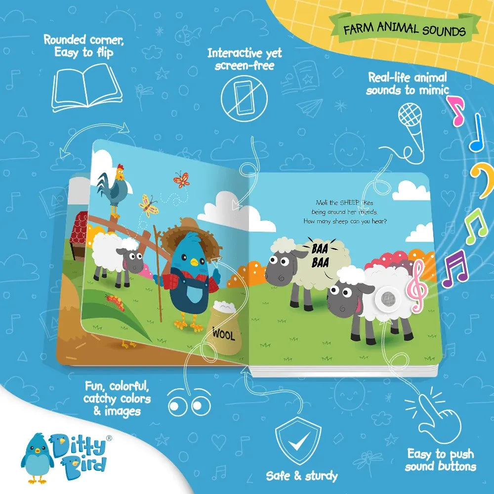 Ditty Bird Farm Animals Interactive Sound Book, image 4