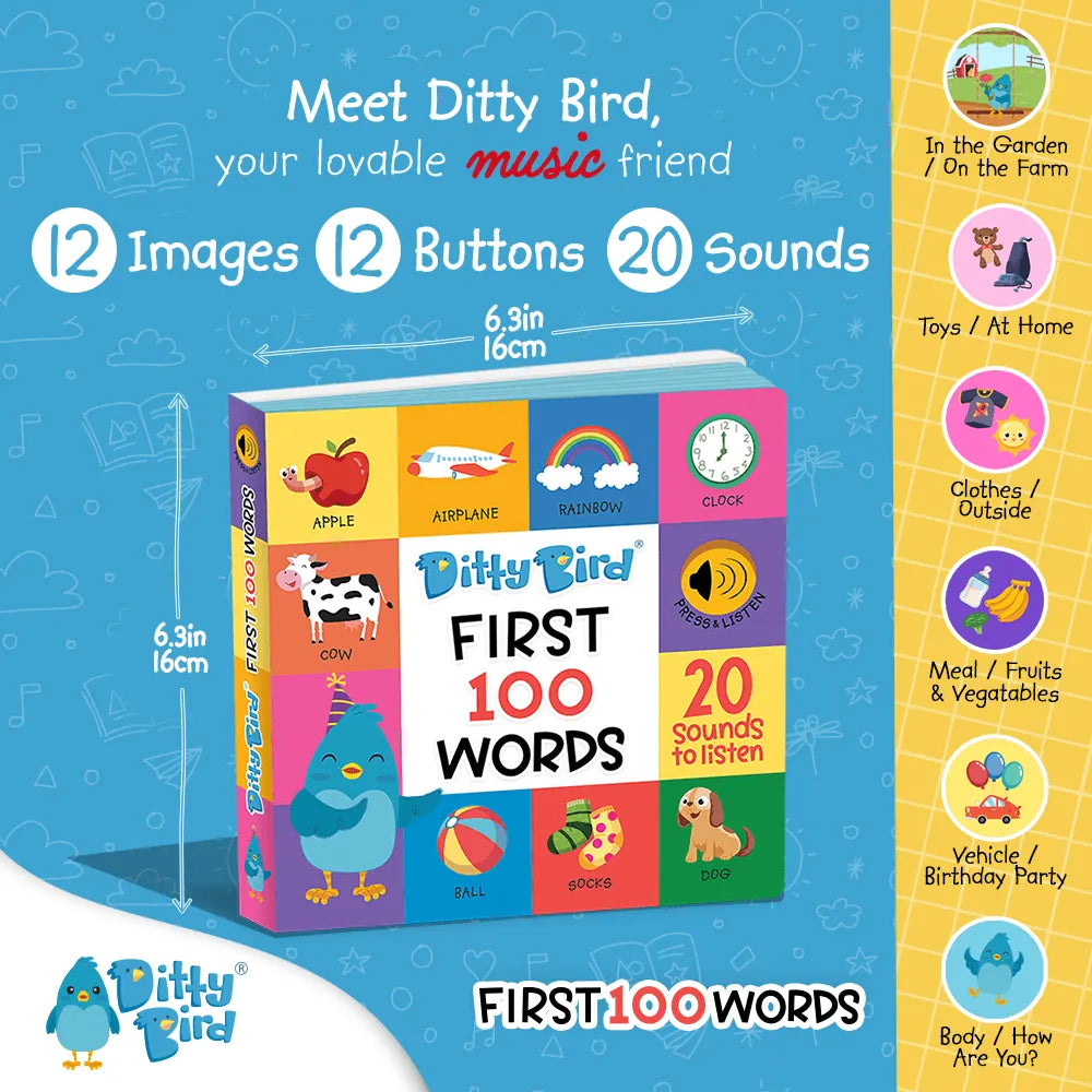 Ditty Bird First 100 Words Interactive Sound Book, image 5