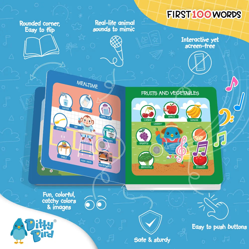Ditty Bird First 100 Words Interactive Sound Book, image 4