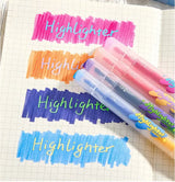 Dual-Tip Two-Colour Highlighter Pen Set - 4 Pack, 8 Colours
