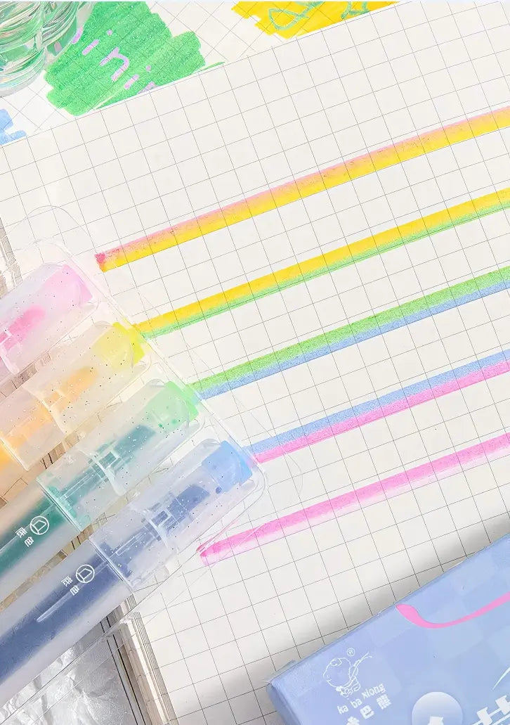 Dual-Tip Two-Colour Highlighter Pen Set - 4 Pack, 8 Colours, image 3