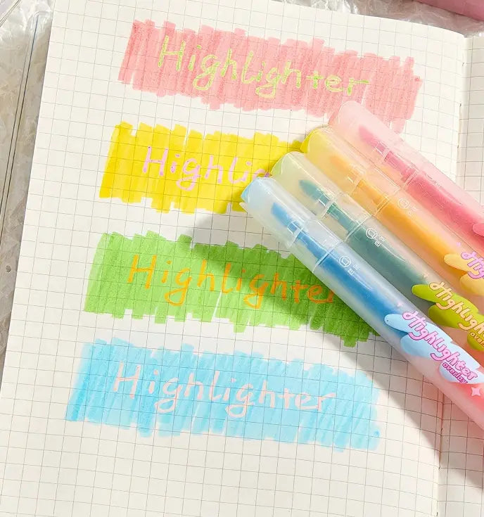 Dual-Tip Two-Colour Highlighter Pen Set - 4 Pack, 8 Colours, image 4