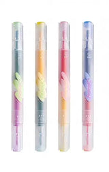 Dual-Tip Two-Colour Highlighter Pen Set - 4 Pack, 8 Colours