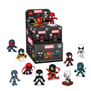 Funko Marvel Comics - Spider-Man Comics Mystery Minis Blind Box featuring various Spider-Man characters and figures.