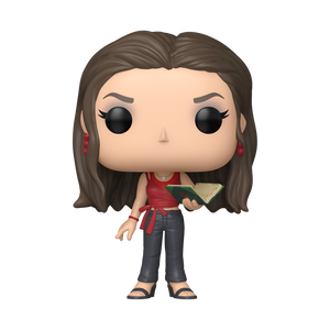Funko Pop! vinyl figure of a character with long brown hair, red top, and black pants on a white background