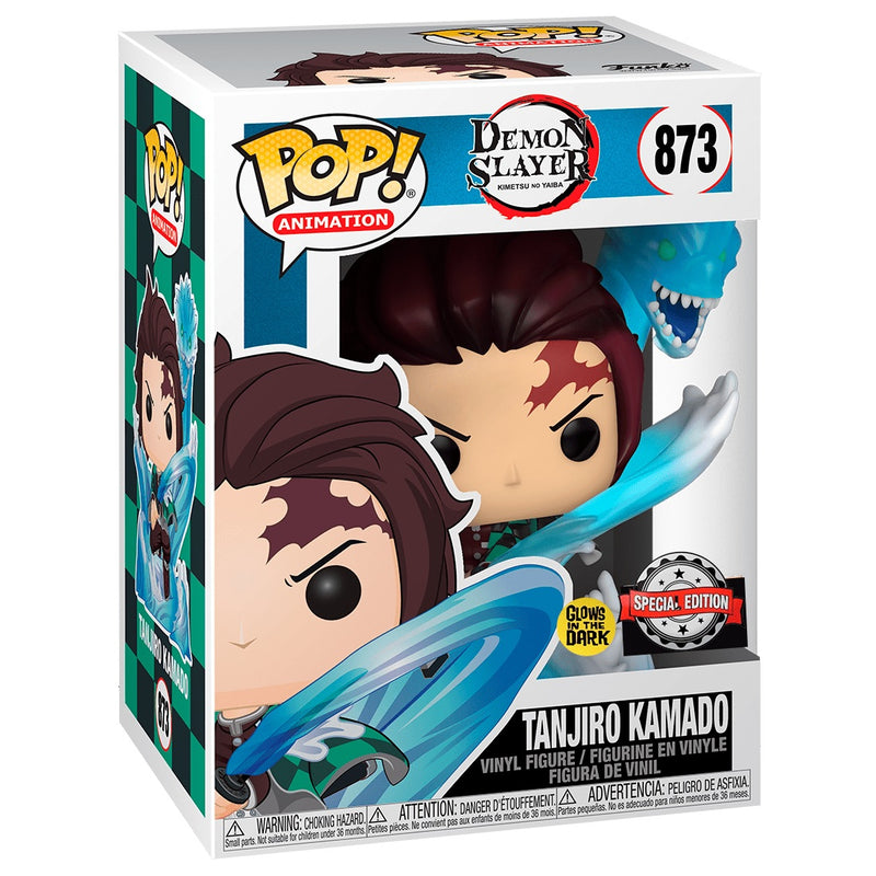 Funko Pop! Demon Slayer - Tanjiro with Dragon Glow Translucent Vinyl Figure