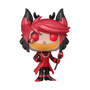 Funko Pop! Hazbin Hotel - Alastor Diamond Glitter Vinyl Figure with glittery finish in red and black design.