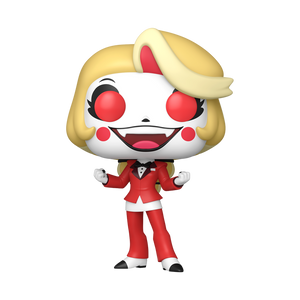 Funko Pop! Hazbin Hotel - Charlie Vinyl Figure in her iconic red suit, showcasing her cheerful personality and signature style.