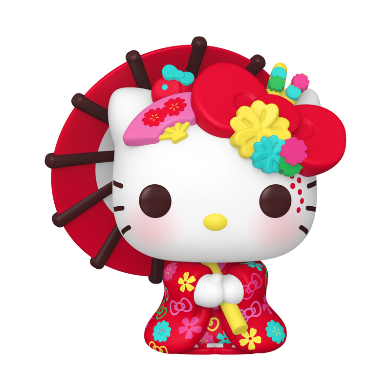 Funko Pop! Hello Kitty - Hello Kitty (Kimono) Vinyl Figure in a colorful kimono with a decorative umbrella.