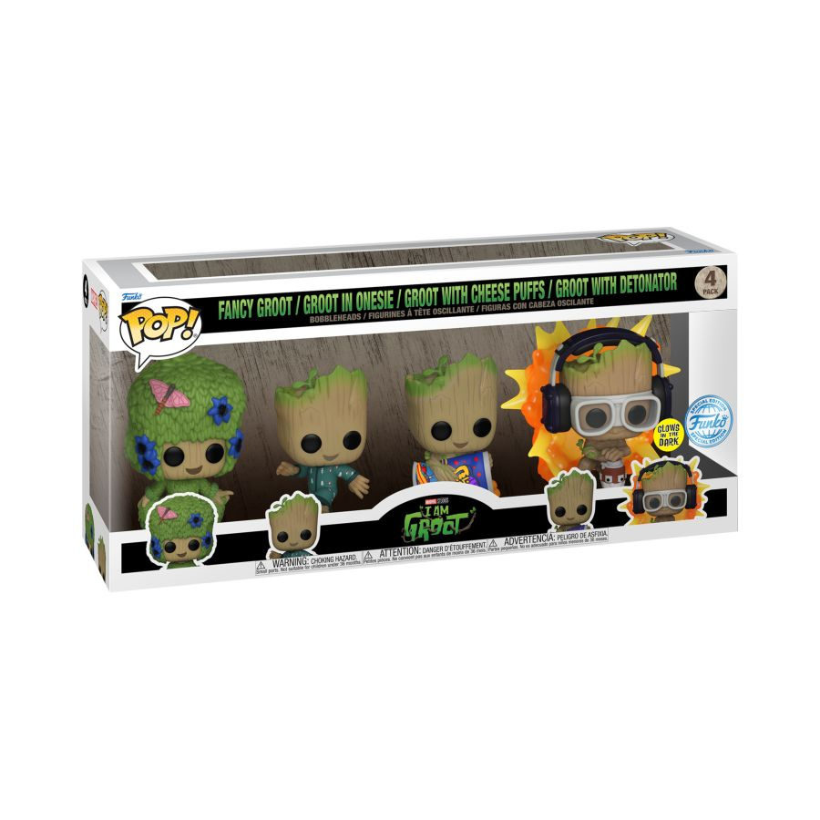 Funko Pop! I Am Groot 4 Packs Glow Vinyl Figure