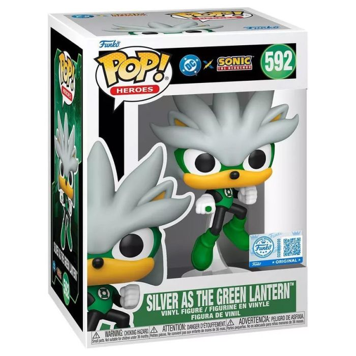 Funko Pop! Justice League X Sonic the Hedgehog - Silver as Green Lantern Vinyl Figure, image 2