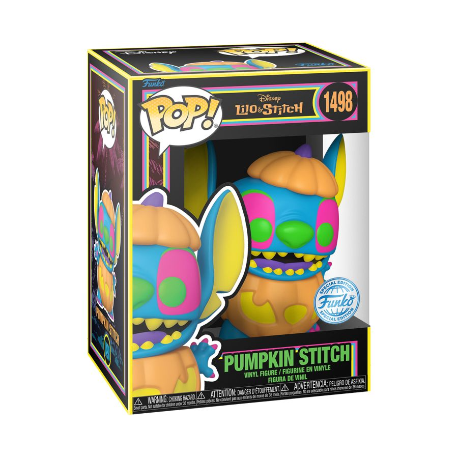 Funko Pop! Lilo & Stitch - Pumpkin Stitch Blacklight Vinyl Figure, image 2