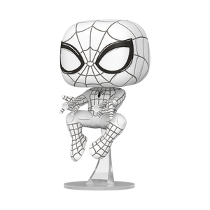 Funko Pop! Marvel: Sketched - Spider-Man Vinyl Figure in monochrome design, capturing comic book art style.