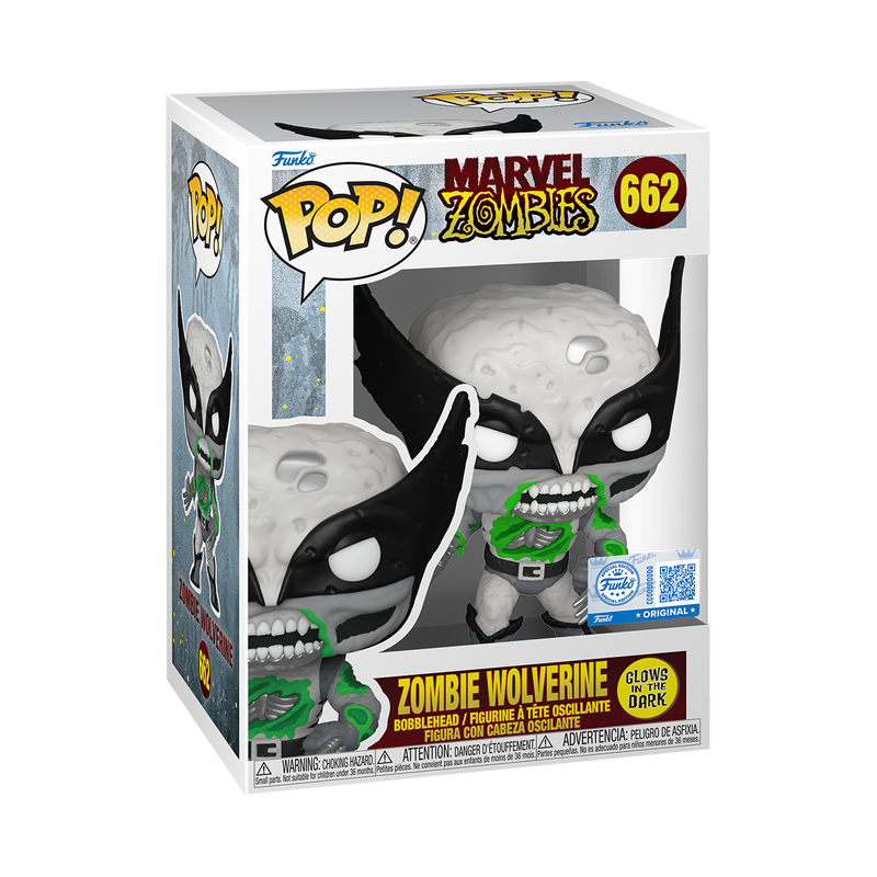Funko Pop! Marvel: Zombies - Wolverine B&W Glow Vinyl Figure