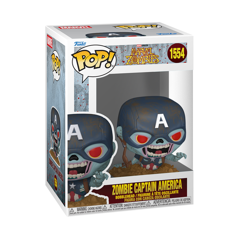 Funko Pop! Marvel: Zombies - Zombie Captain America Vinyl Figure, image 2