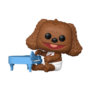 Funko Pop! Muppets - Baby Rowlf Vinyl Figure playing a blue piano in a stylised design.