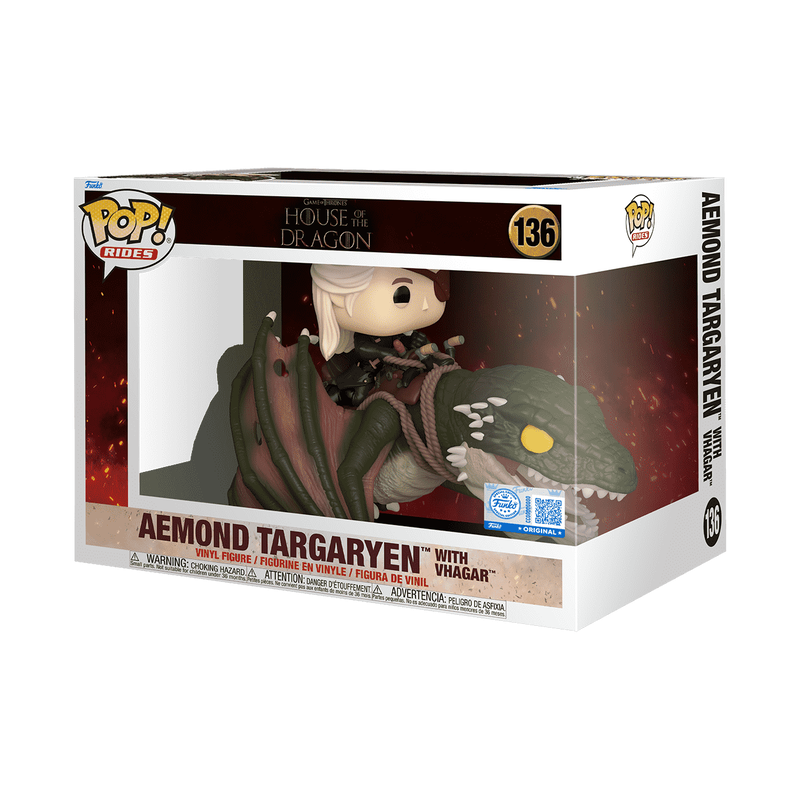 Funko Pop! Ride Deluxe House of the Dragon - Aemond Targaryen with Vhagar Vinyl Figure