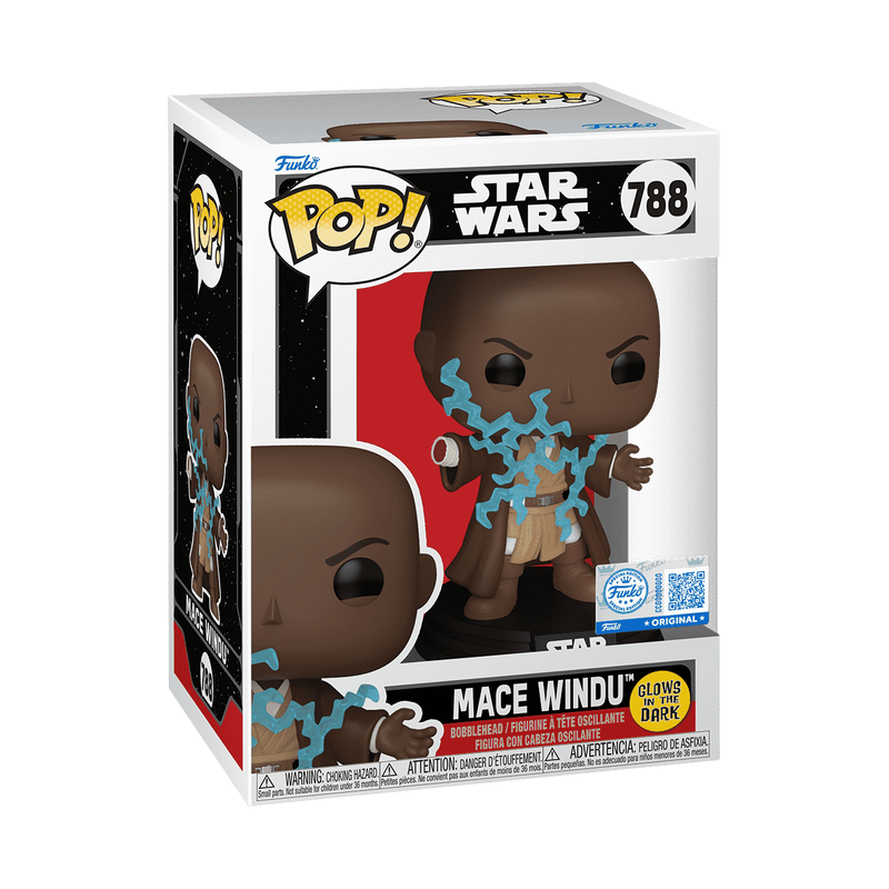 Funko Pop! Star Wars: Revenge of the Sith - Mace Windu Electricity Glow Vinyl Figure