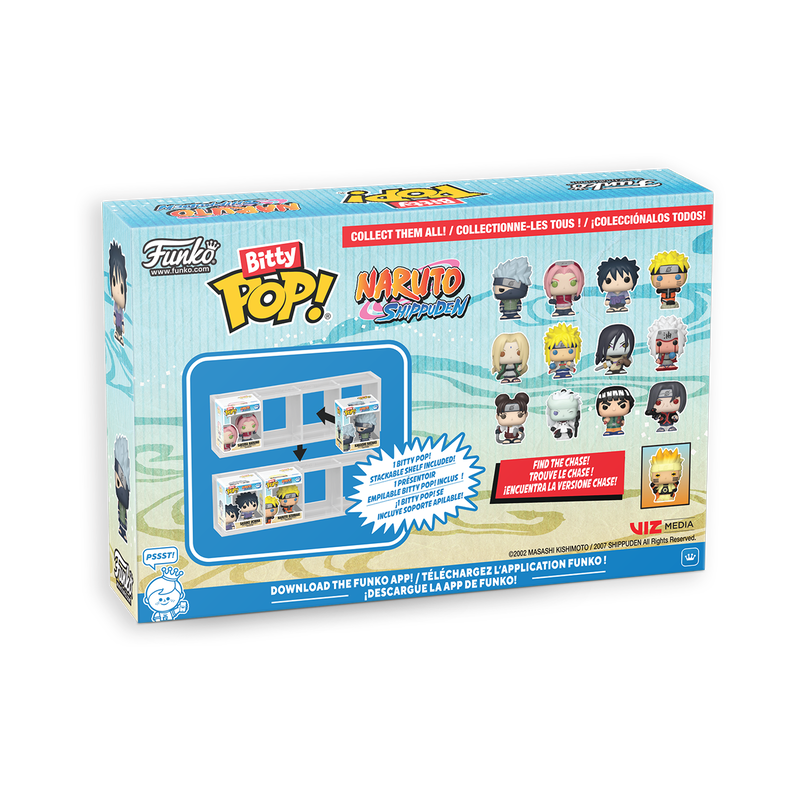 Funko Bitty Pop! Naruto - Team 2 4PK featuring collectible mini figures from Naruto: Shippuden series.