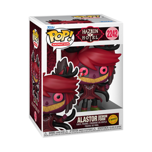Funko Pop! Hazbin Hotel - Alastor Vinyl Figure in Demon Form packaging with vibrant design and details.