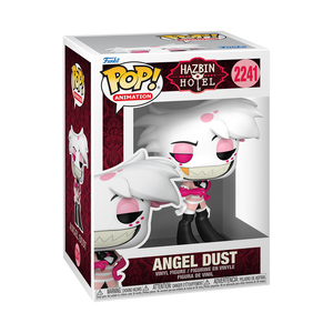 Funko Pop! Hazbin Hotel - Angel Dust Vinyl Figure in packaging showcasing the stylized design and iconic look.