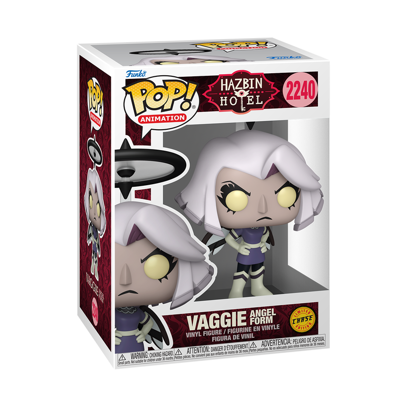 Funko Pop! Hazbin Hotel - Vaggie Vinyl Figure in collectible packaging showcasing her fierce design.