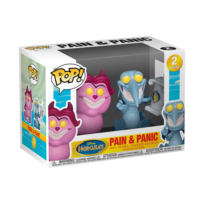 Funko Pop! Hercules - Panic & Pain 2PK collectible set featuring Pain and Panic from Disney's Hercules.