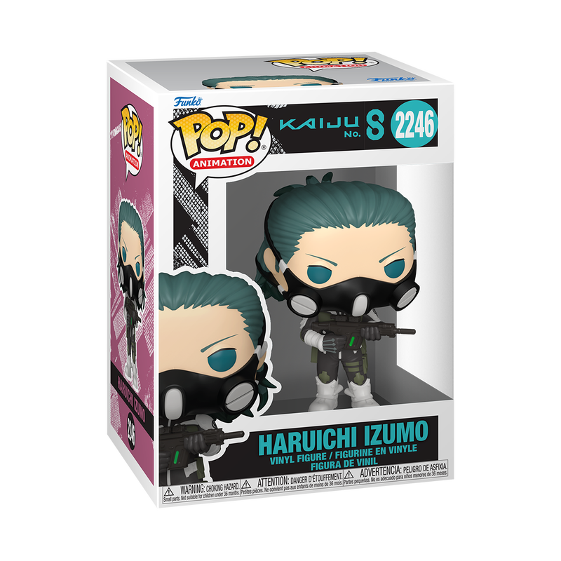 Funko Pop! Kaiju No.8 - Haruichi Vinyl Figure in display box with clear front and artistically stylized design.