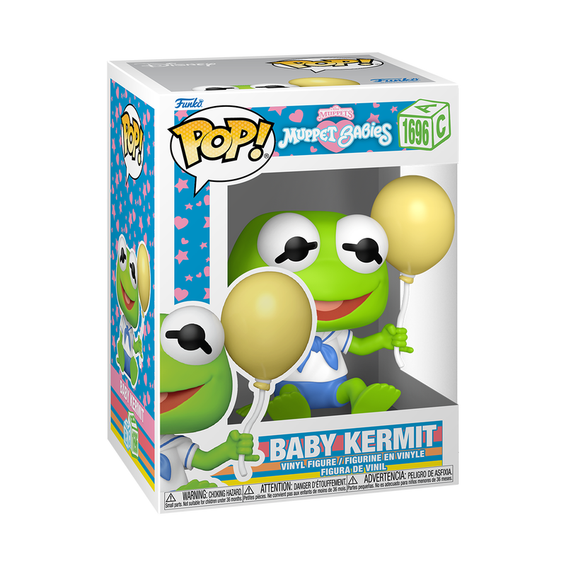 Funko Pop! Muppets - Baby Kermit Vinyl Figure in box with balloons and Muppet Babies design.