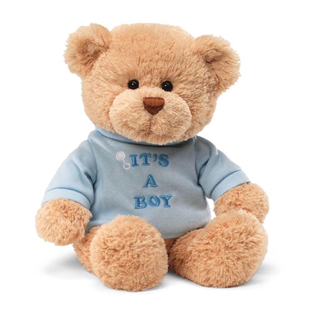 Gund Blue Message Bear - It's a Boy，Plush Toys，