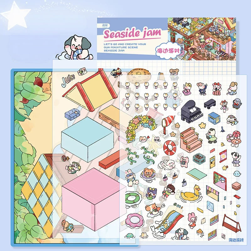 Happy Town Miniature Scenery PET Sticker Set, image 3