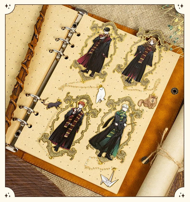 Harry Potter Floral Edge Design Engraved Metal Bookmark, image 5