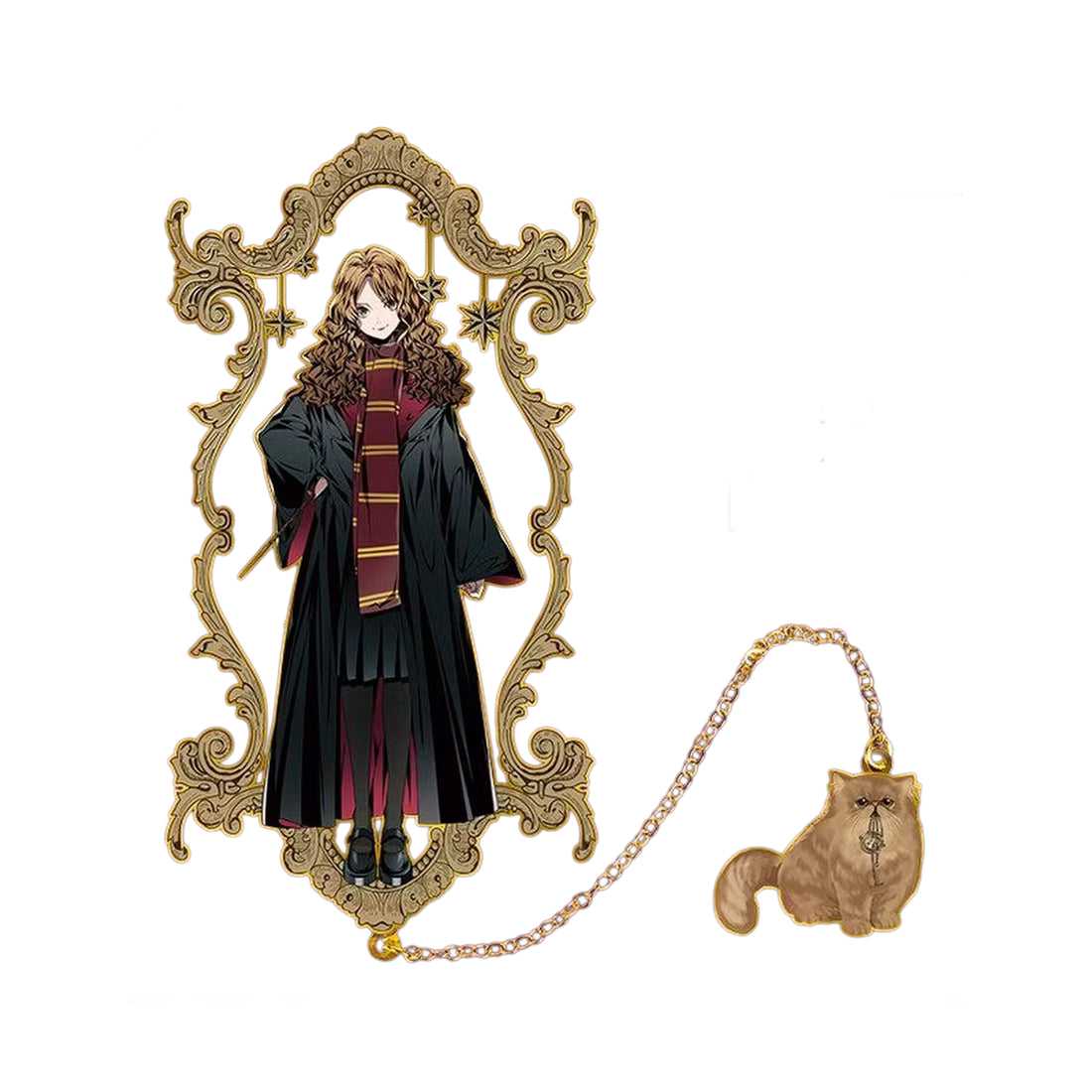 Harry Potter Floral Edge Design Engraved Metal Bookmark, image 17
