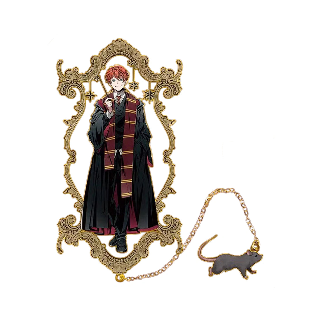 Harry Potter Floral Edge Design Engraved Metal Bookmark, image 13