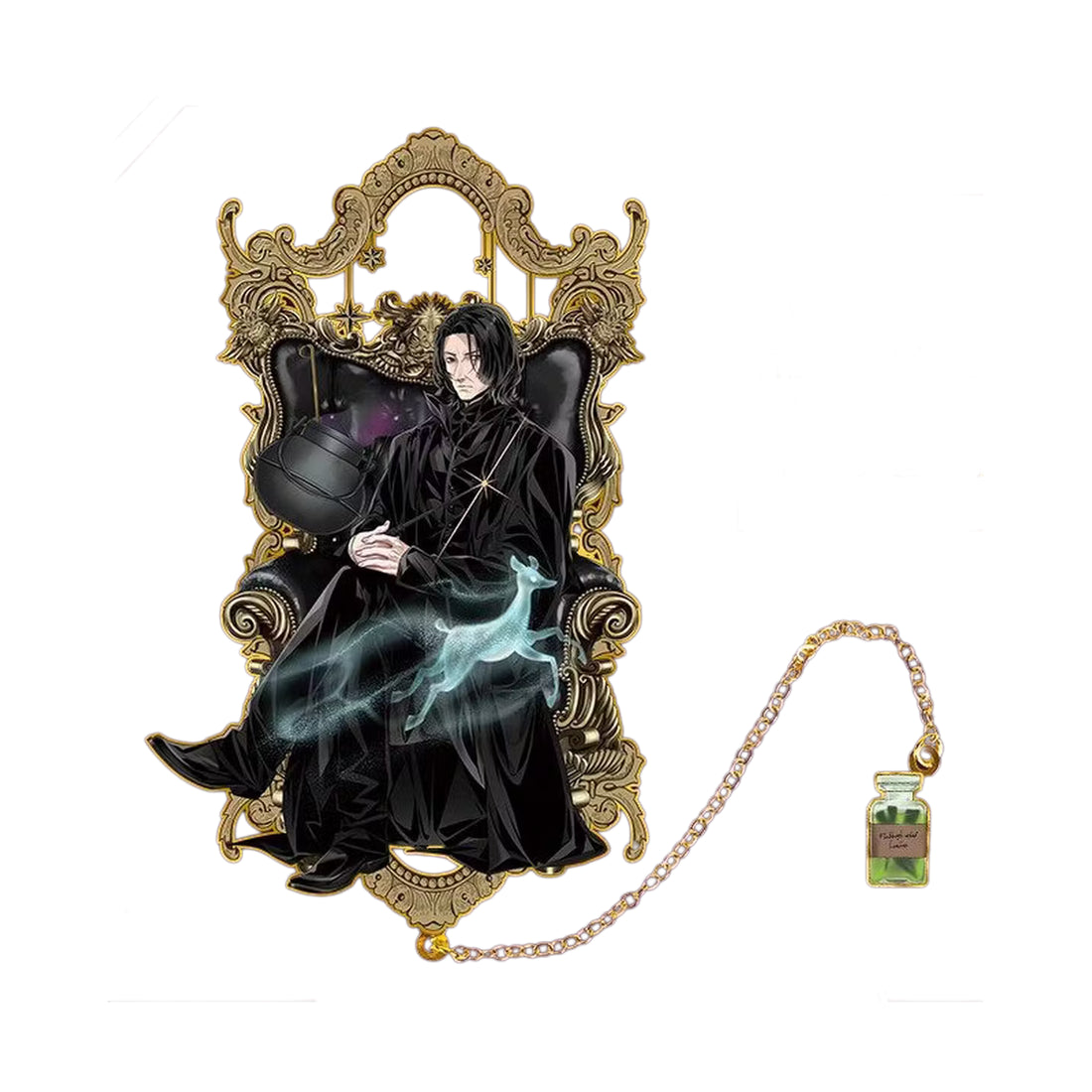 Harry Potter Floral Edge Design Engraved Metal Bookmark, image 10