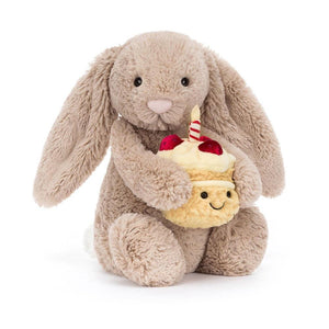 Jellycat Bashful Beige Bunny 'Birthday', Plush Toys, OCARE NZ