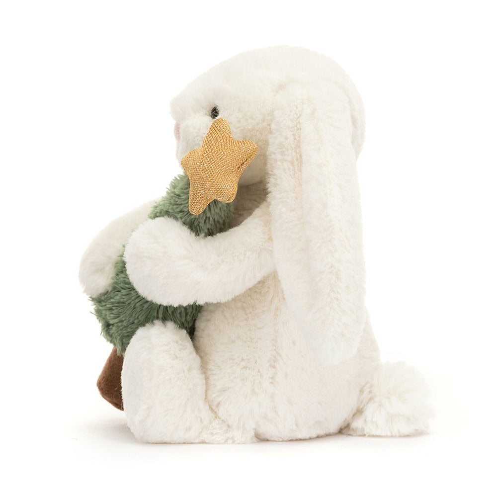 Jellycat Bashful Bunny with Christmas Tree