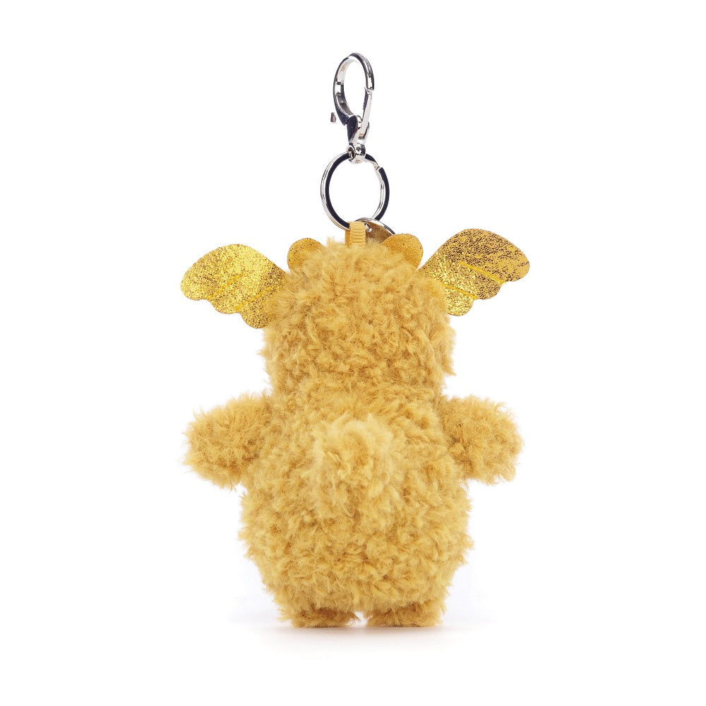 Jellycat LIittle Dragon Bag Charm Gold & Glitter One Size - H18 X W8 CM