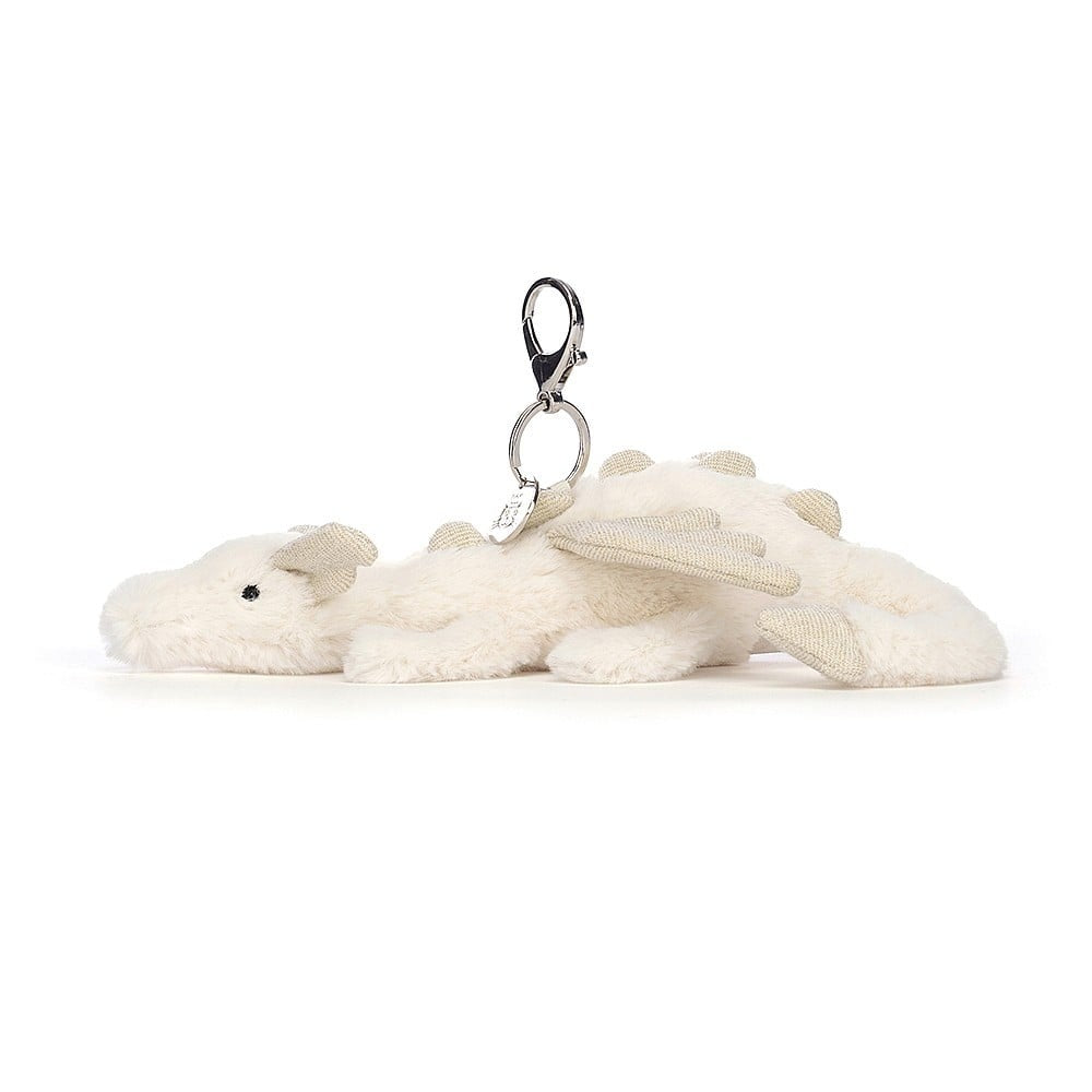 Jellycat Snow Dragon Bag Charm One Size - H12 X W22 CM