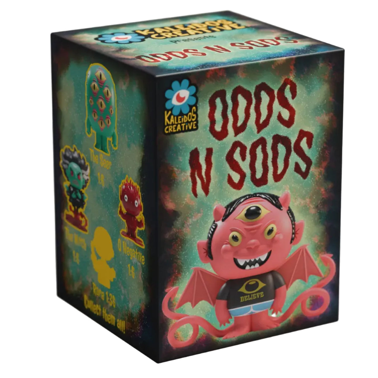 Box of 'Odds N Sods' with a small figure on a white background