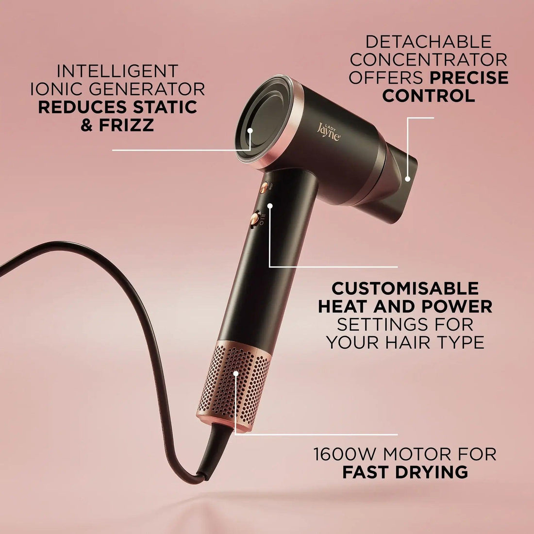Lady Jayne Velocity Ionic Hairdryer, image 2